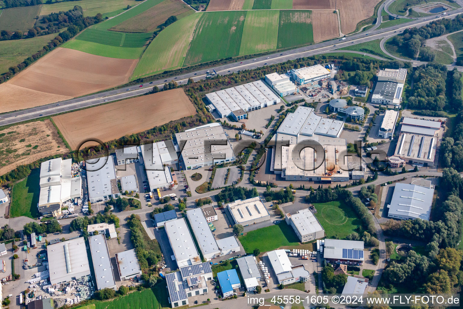 Commercial area SW in the district Dühren in Sinsheim in the state Baden-Wuerttemberg, Germany