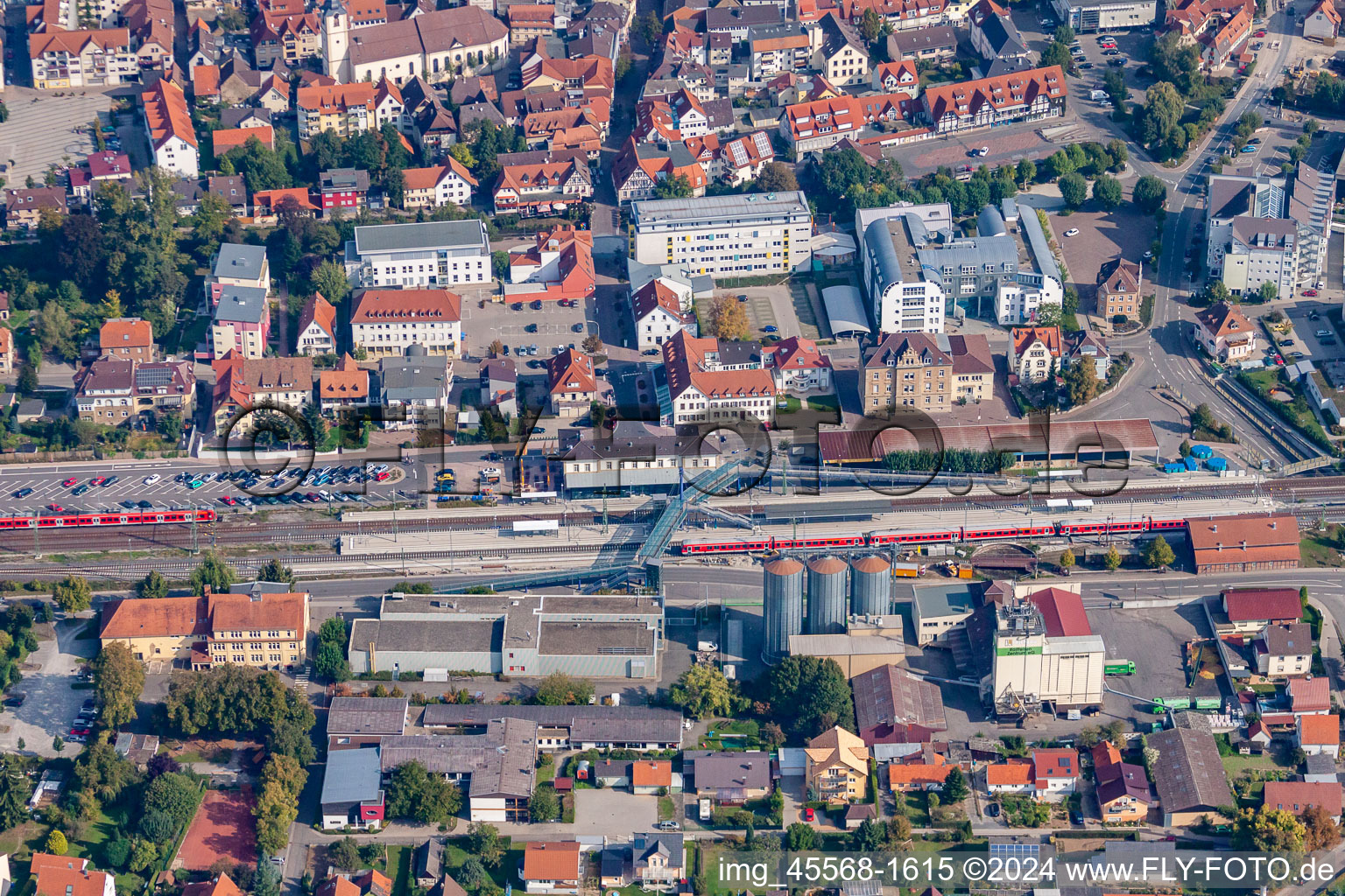 New train station in Sinsheim in the state Baden-Wuerttemberg, Germany