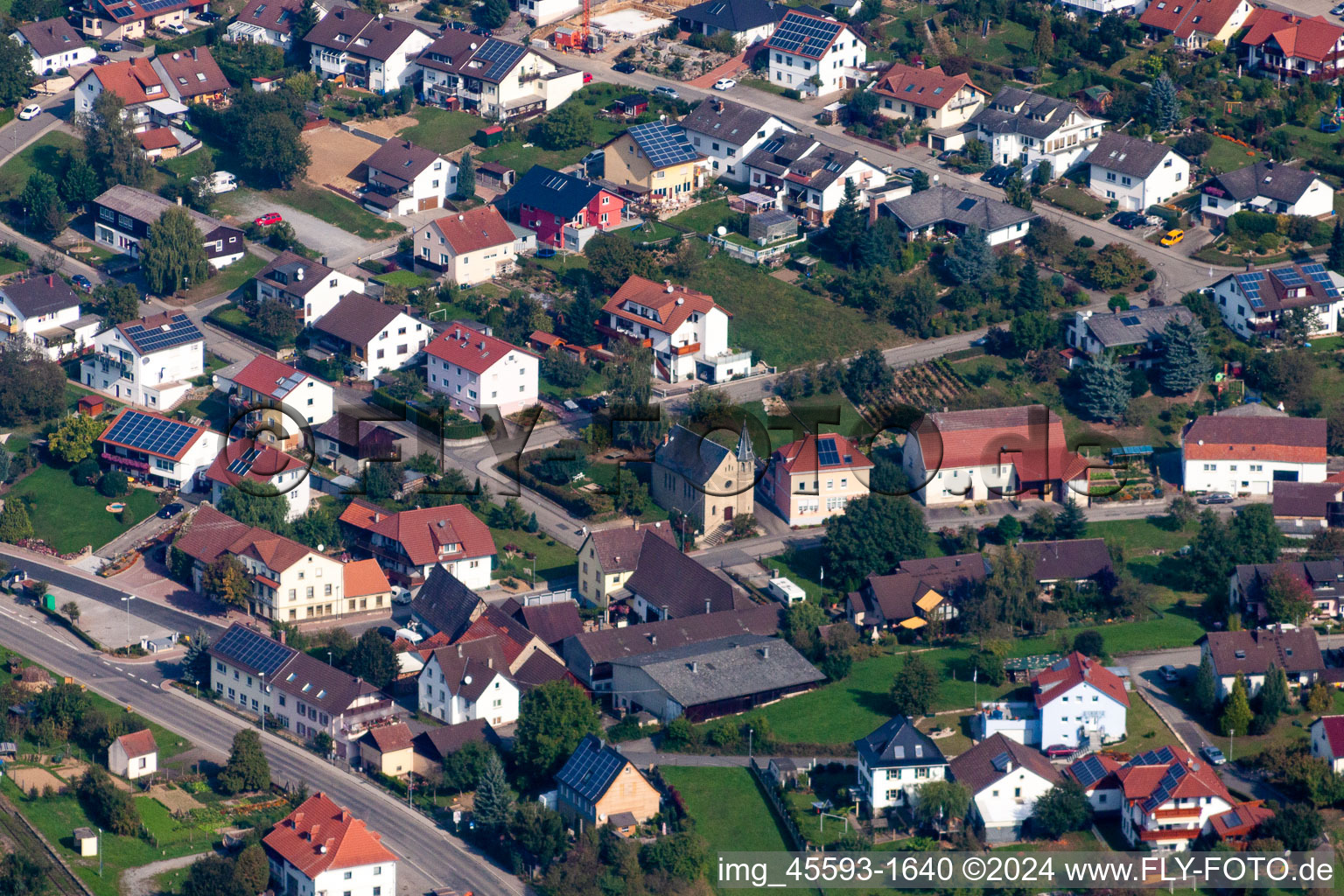 Settlement area in the district Untergimpern in Neckarbischofsheim in the state Baden-Wurttemberg, Germany