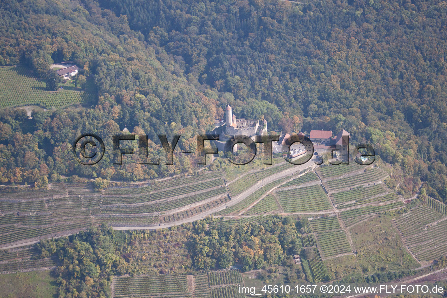 Neckarzimmern in the state Baden-Wuerttemberg, Germany from above