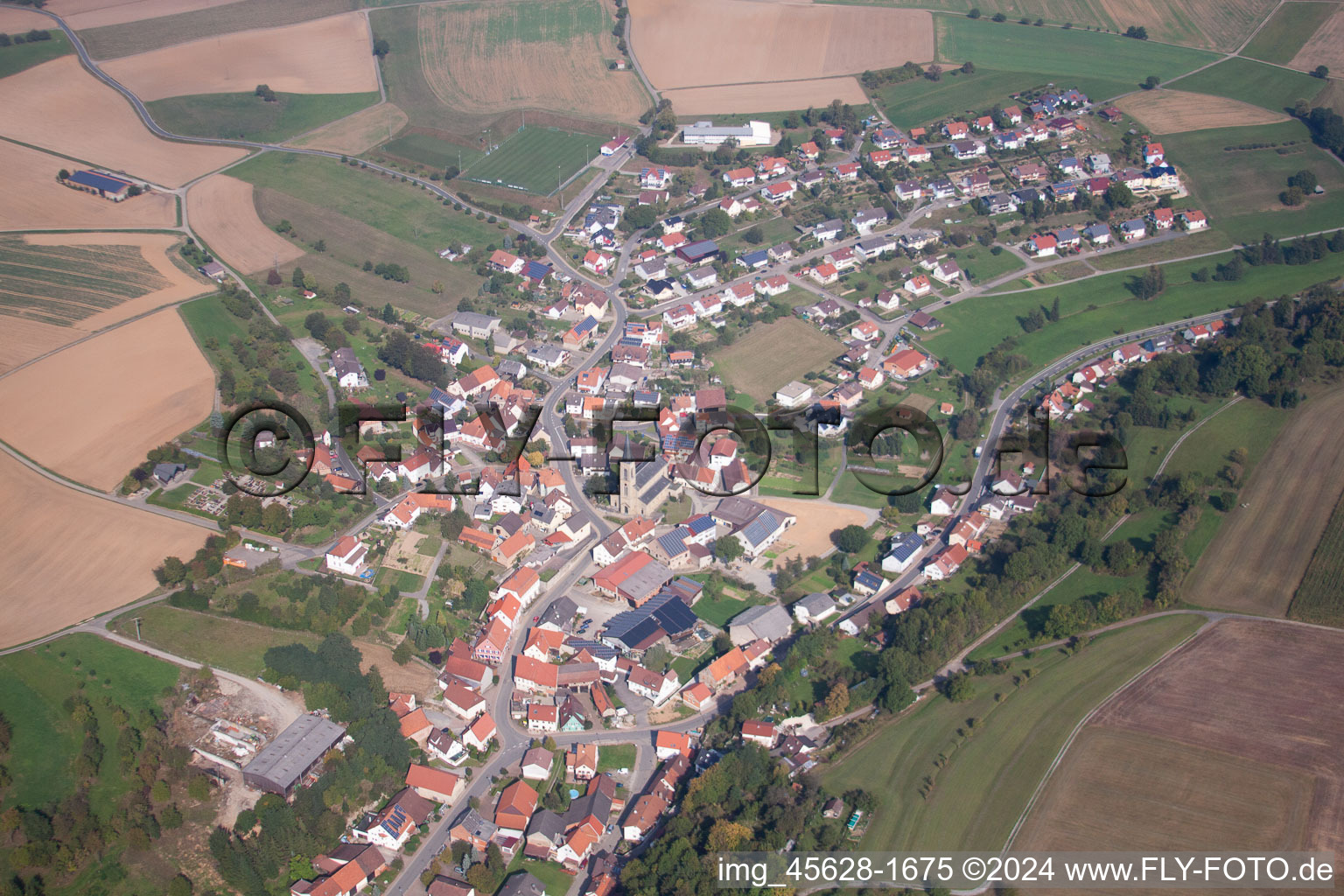 Aerial view of Cheap home-Waldmühlbach in Waldmühlbach in the state Baden-Wuerttemberg, Germany