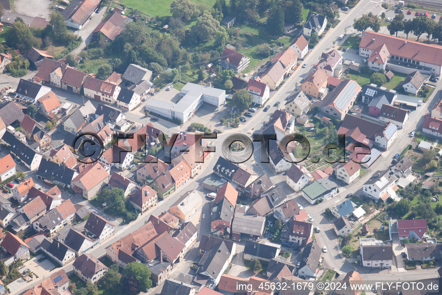 Roigheim in the state Baden-Wuerttemberg, Germany from above