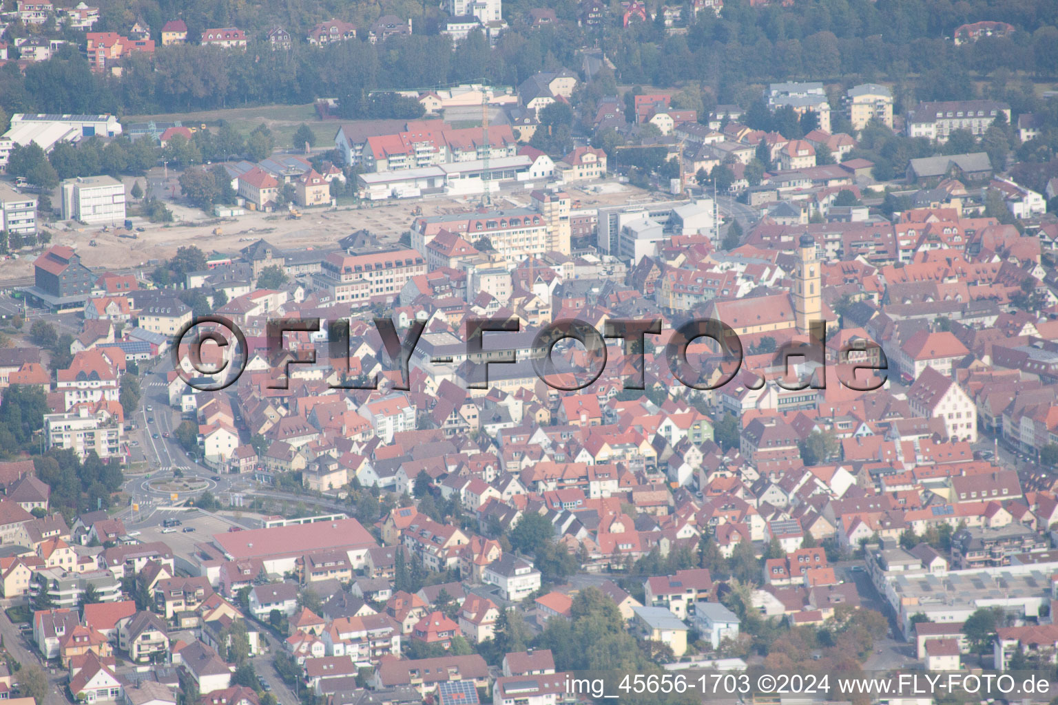 Aerial photograpy of Bad Mergentheim in the state Baden-Wuerttemberg, Germany