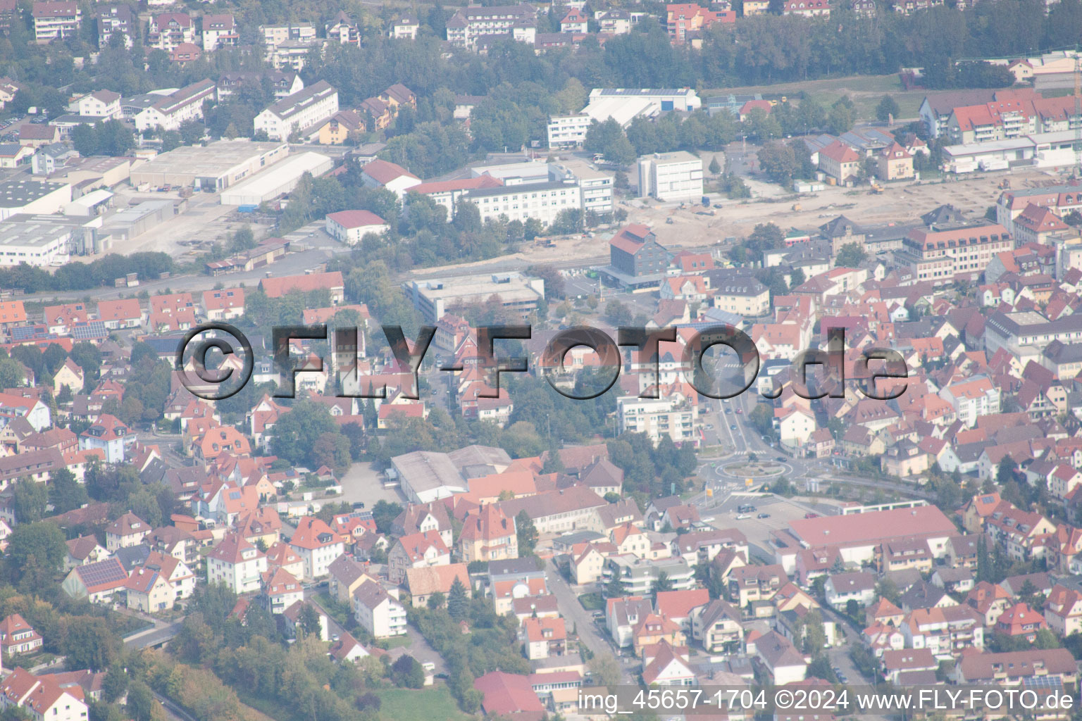 Oblique view of Bad Mergentheim in the state Baden-Wuerttemberg, Germany