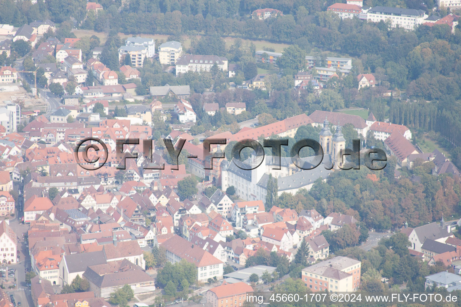 Bad Mergentheim in the state Baden-Wuerttemberg, Germany out of the air