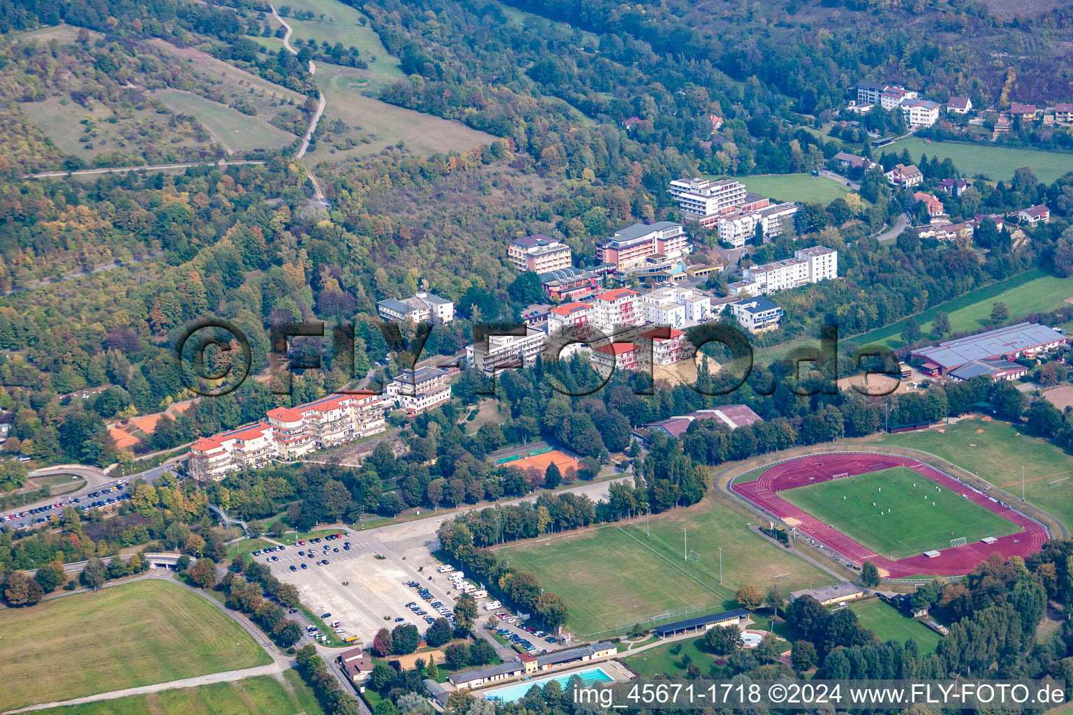 Fairground and Akon Arena in Bad Mergentheim in the state Baden-Wuerttemberg, Germany