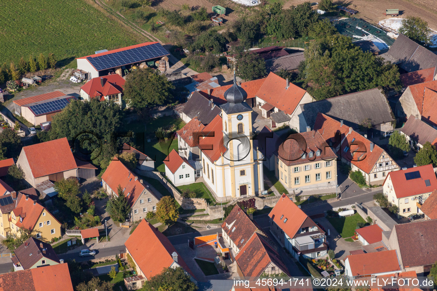 Aerial photograpy of Dornheim in the state Bavaria, Germany