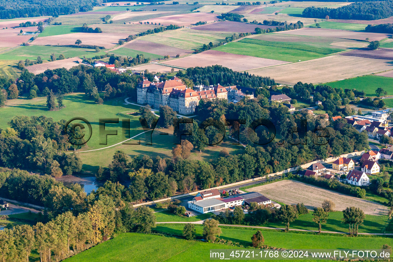 Building complex in the park of the castle Schloss Weissenstein in the district Schloss Weissenstein in Pommersfelden in the state Bavaria, Germany