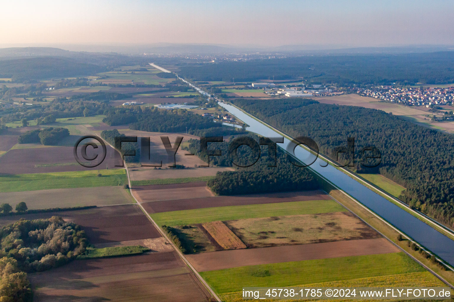 Danube Canal in Hirschaid in the state Bavaria, Germany