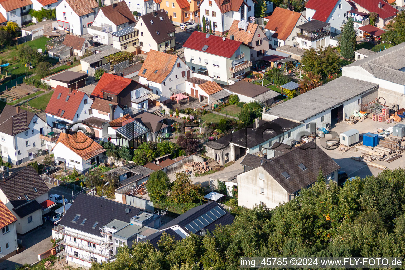 Aerial view of Garden City Settlement in Kandel in the state Rhineland-Palatinate, Germany