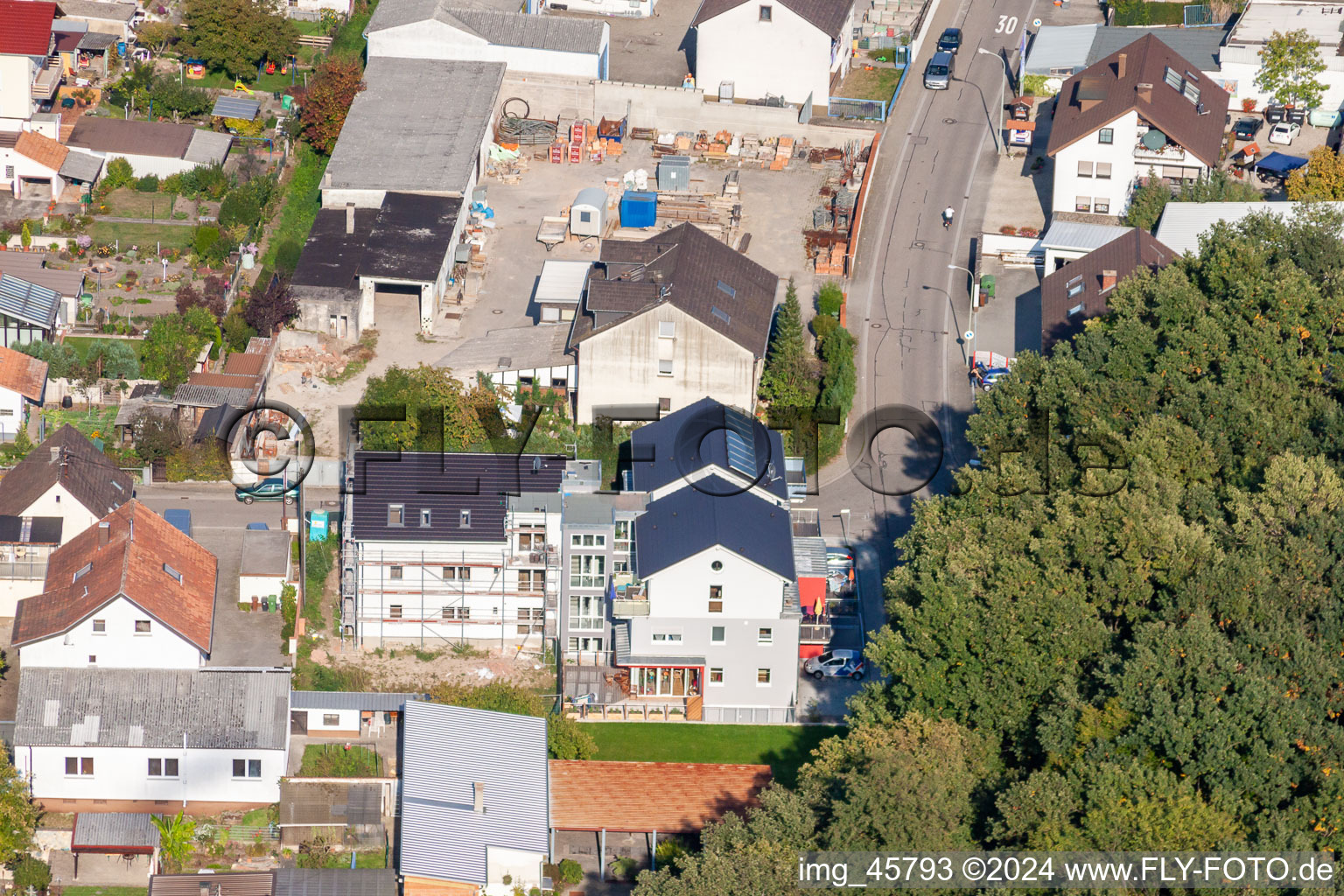 Garden City Settlement in Kandel in the state Rhineland-Palatinate, Germany seen from above