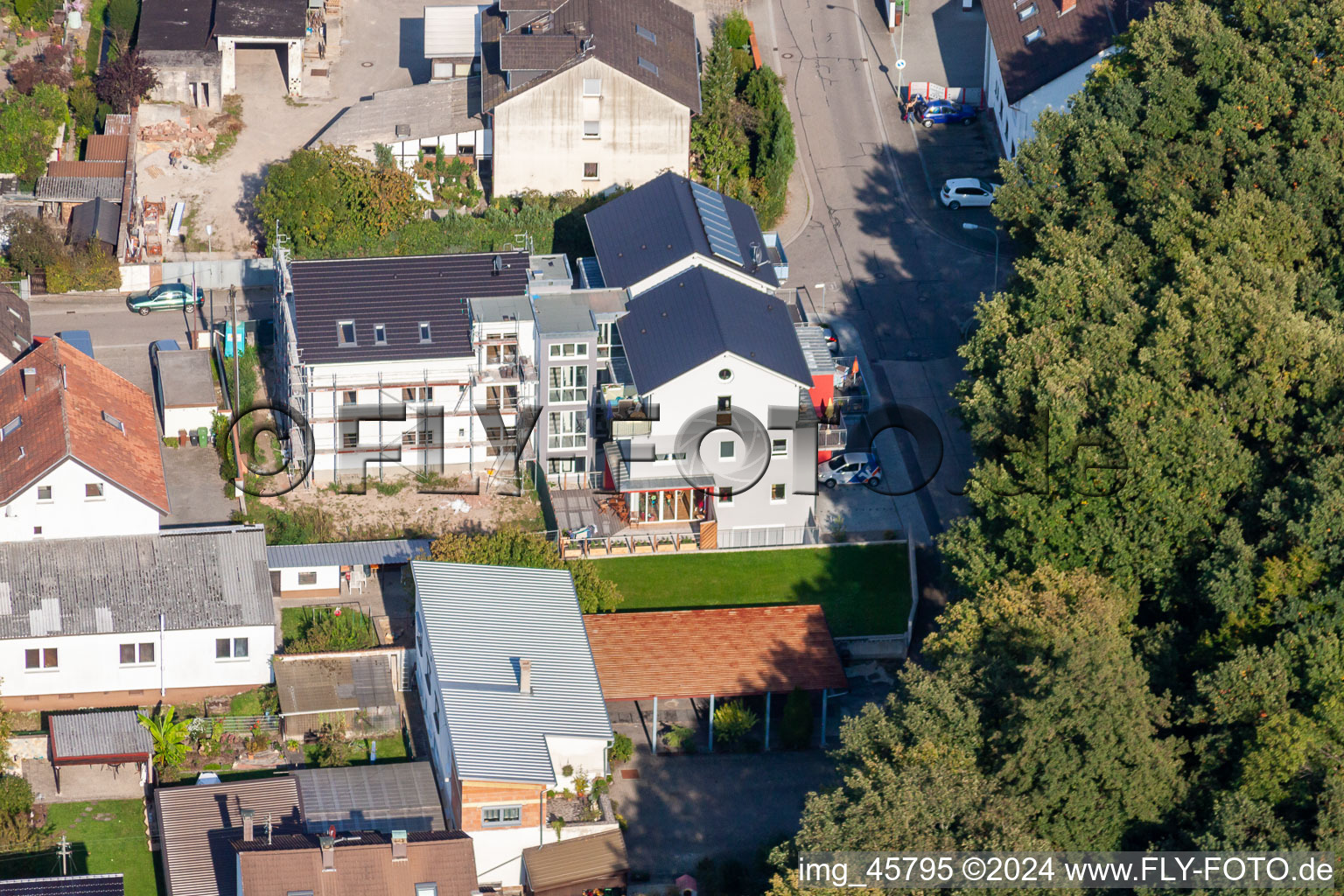 Bird's eye view of Garden City Settlement in Kandel in the state Rhineland-Palatinate, Germany