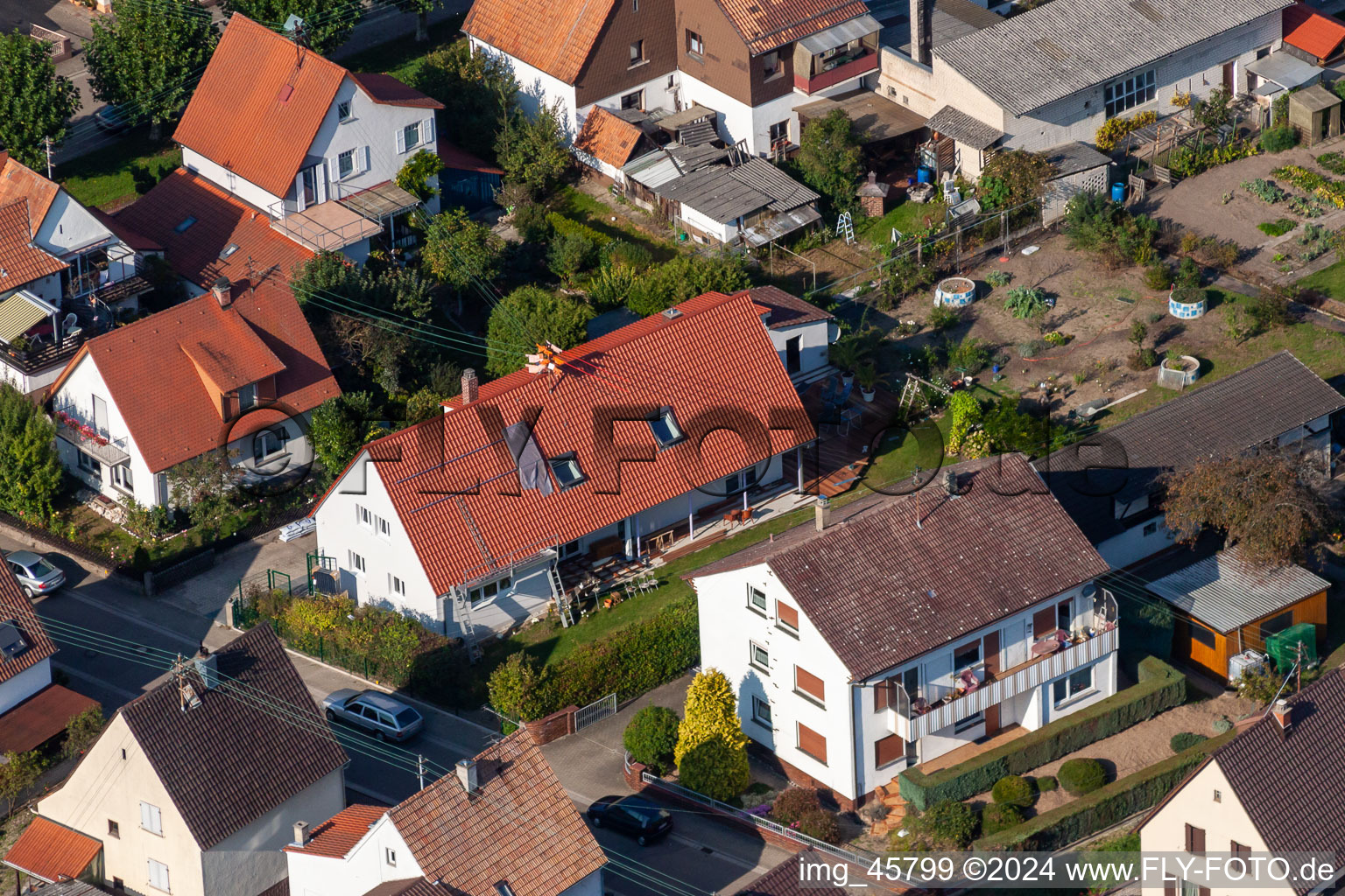 Garden City Settlement in Kandel in the state Rhineland-Palatinate, Germany from the drone perspective