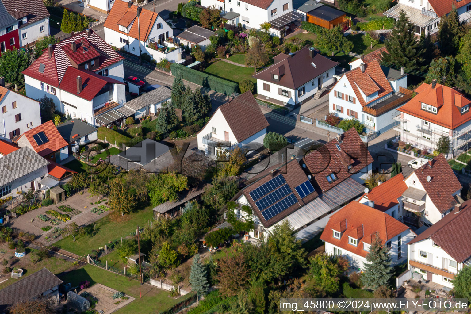 Garden City Settlement in Kandel in the state Rhineland-Palatinate, Germany from a drone