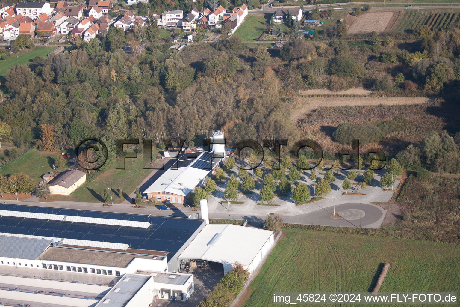 District Schaidt in Wörth am Rhein in the state Rhineland-Palatinate, Germany from the drone perspective