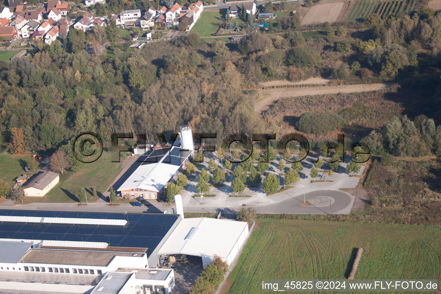 District Schaidt in Wörth am Rhein in the state Rhineland-Palatinate, Germany from a drone