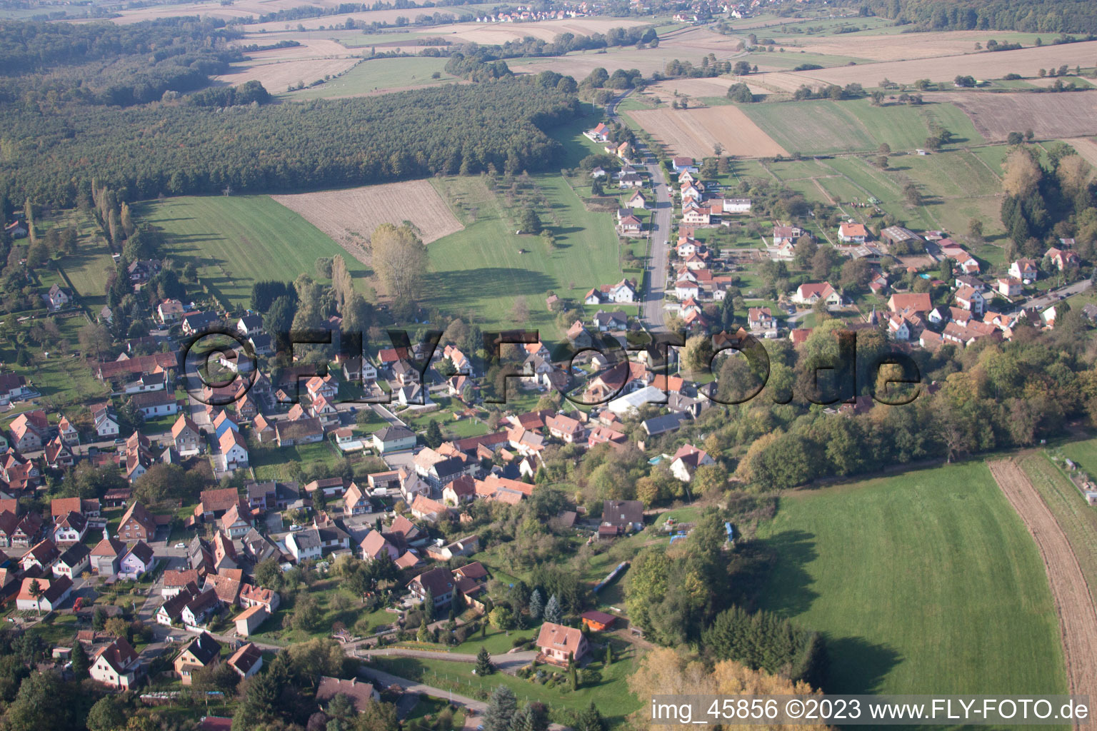 Drone image of Lobsann in the state Bas-Rhin, France