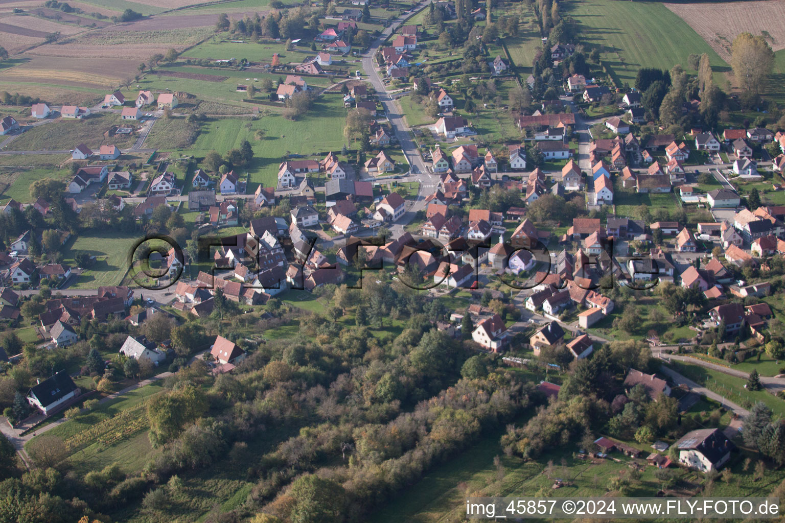 Lobsann in the state Bas-Rhin, France from the drone perspective