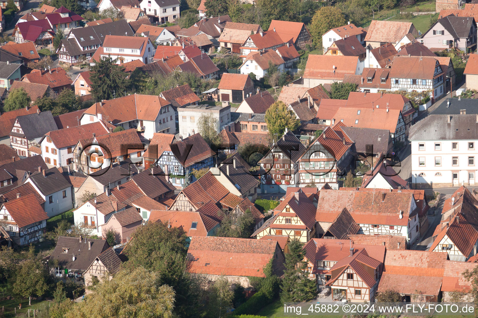 Drone image of Gœrsdorf in the state Bas-Rhin, France