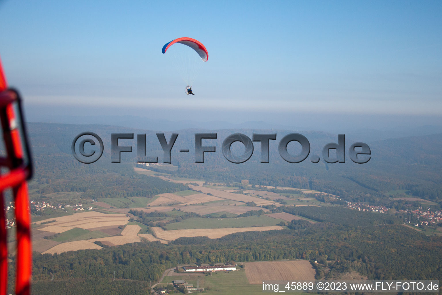 Merkwiller-Pechelbronn in the state Bas-Rhin, France viewn from the air