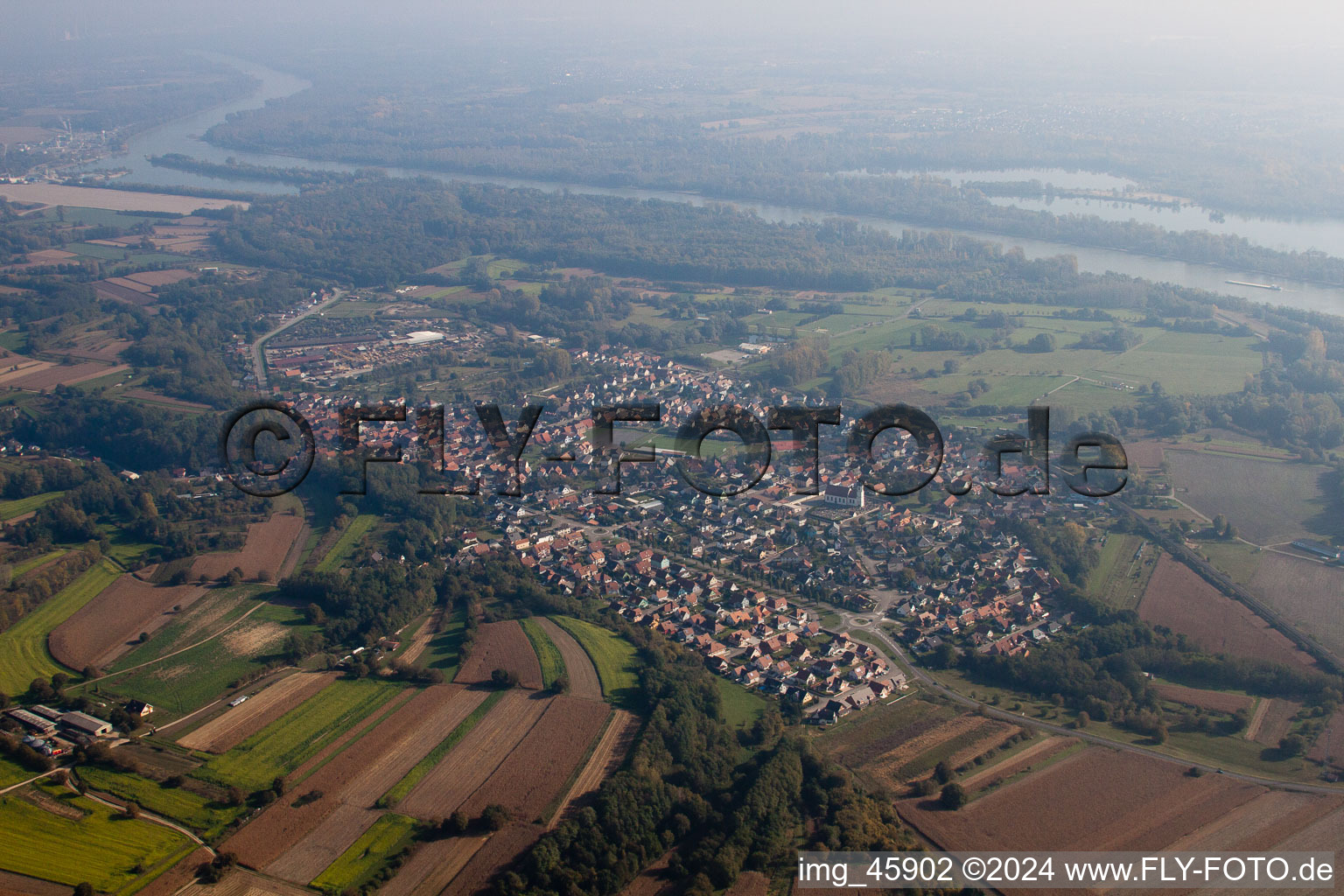 Mothern in the state Bas-Rhin, France from above