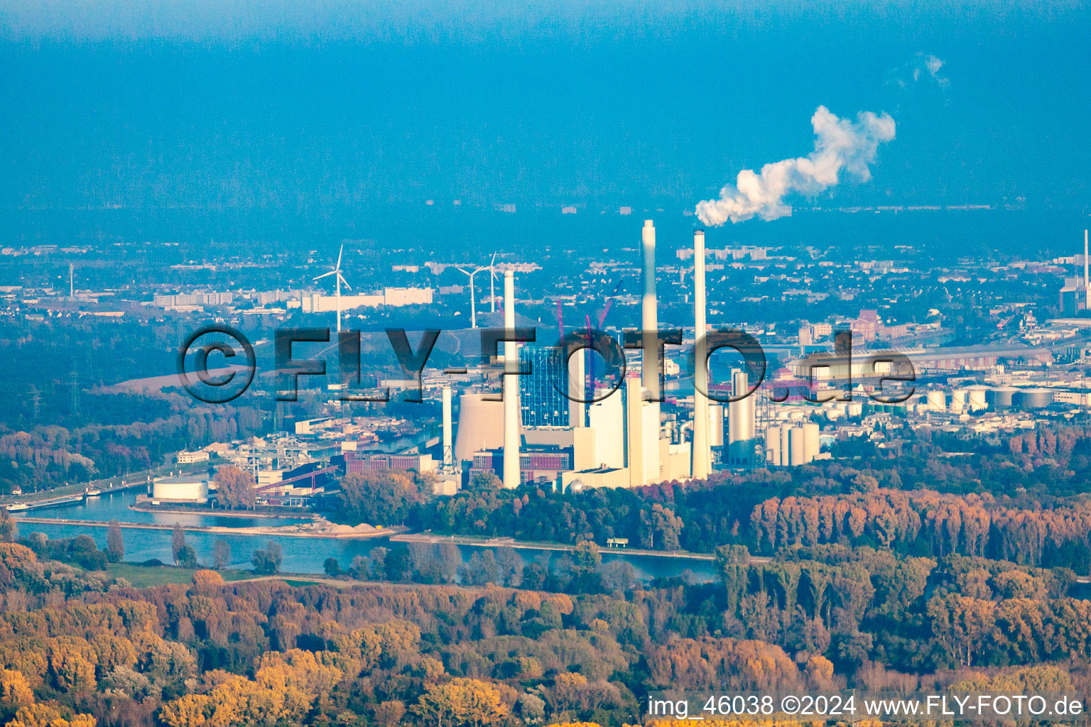 ENBW hard coal power plant on the Rhine in the district Daxlanden in Karlsruhe in the state Baden-Wuerttemberg, Germany