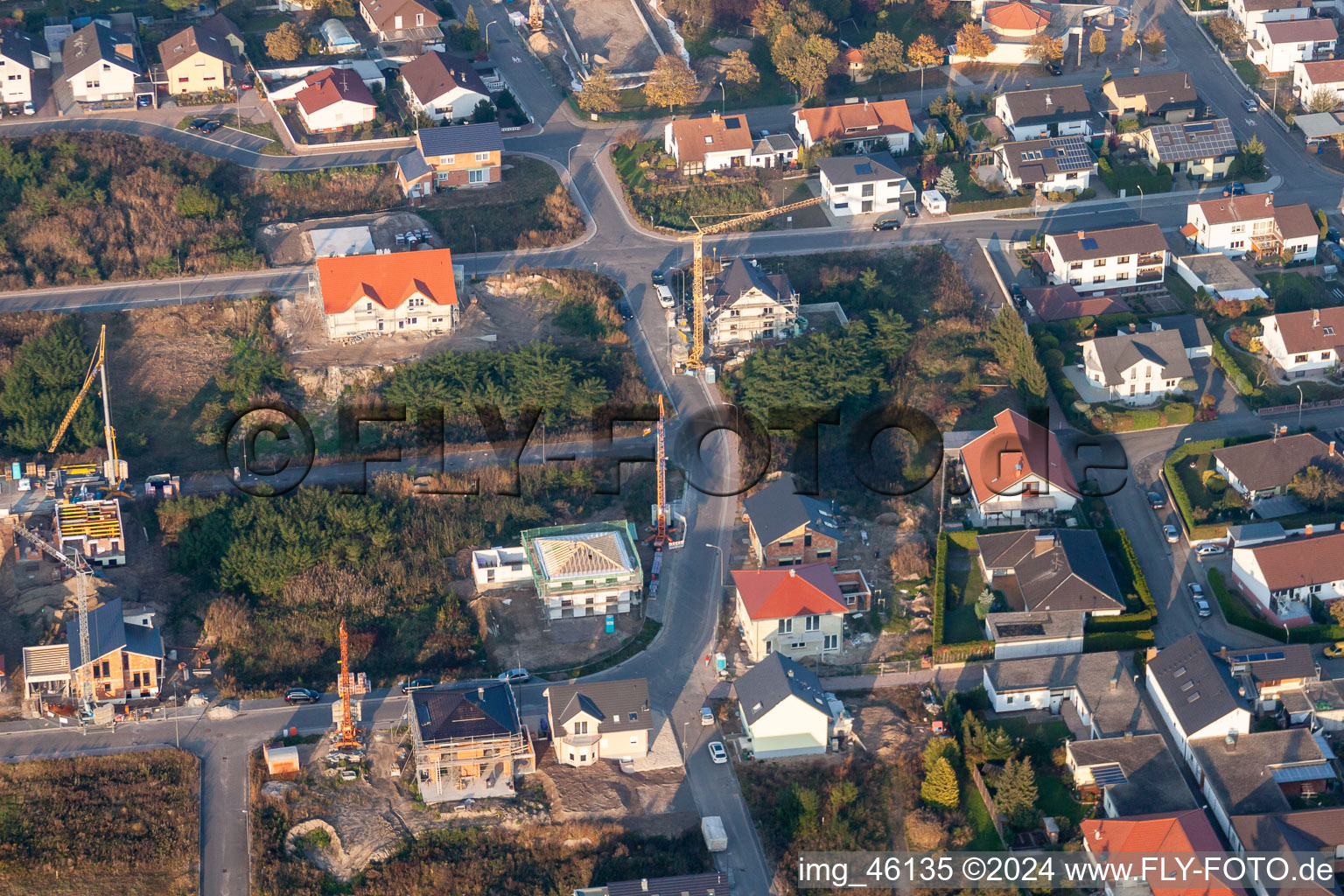 Aerial view of Bird ring in Jockgrim in the state Rhineland-Palatinate, Germany