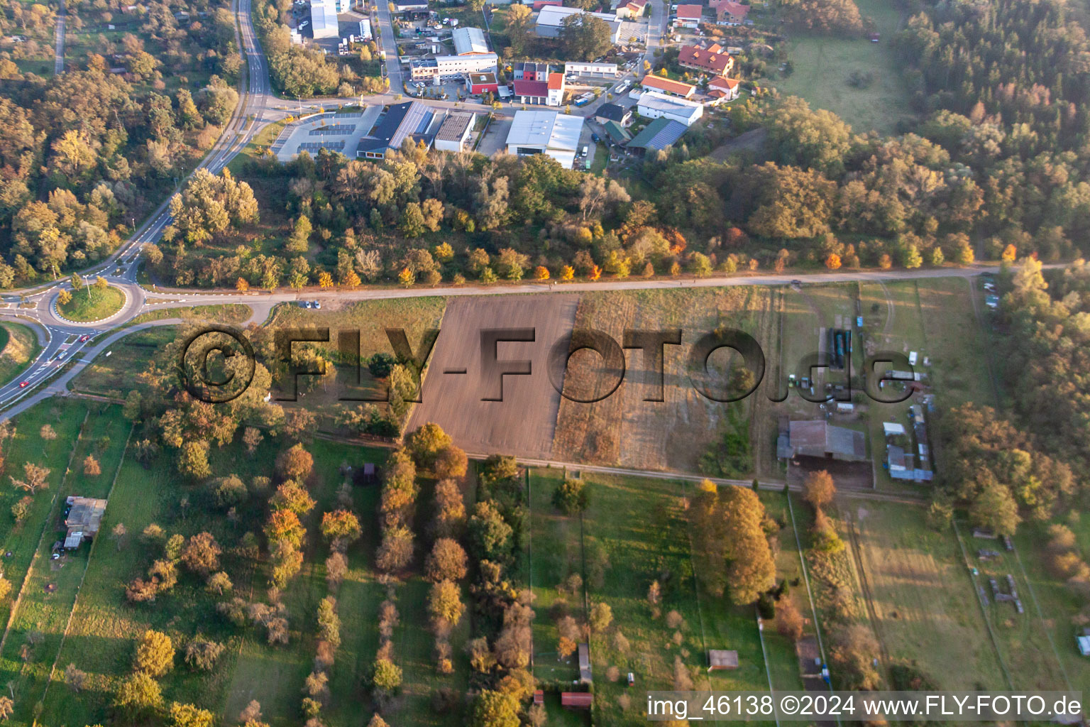 Jockgrim in the state Rhineland-Palatinate, Germany from above