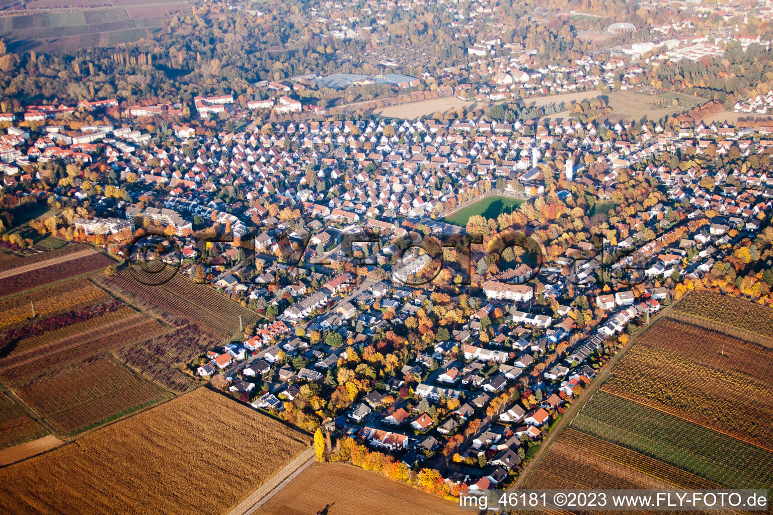 Aerial view of Landau SW in Landau in der Pfalz in the state Rhineland-Palatinate, Germany