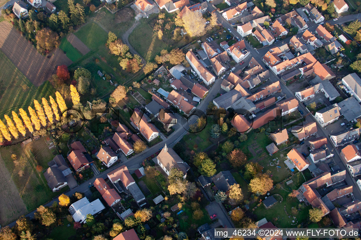 Knöringen in the state Rhineland-Palatinate, Germany from a drone