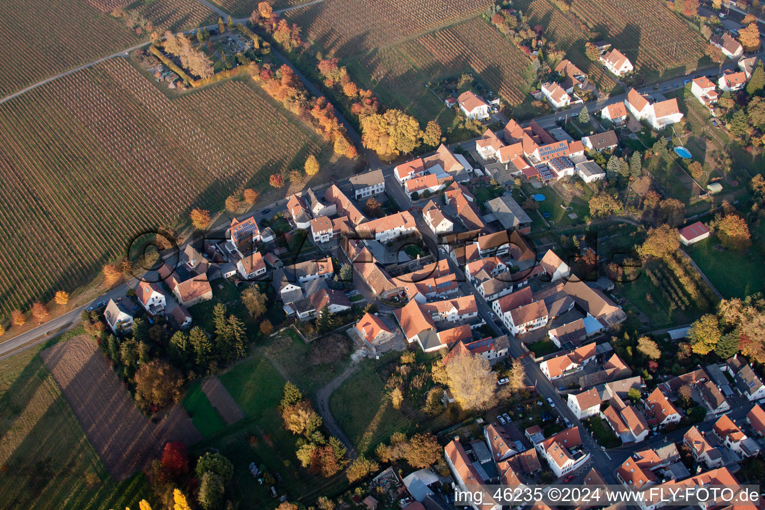 Knöringen in the state Rhineland-Palatinate, Germany seen from a drone