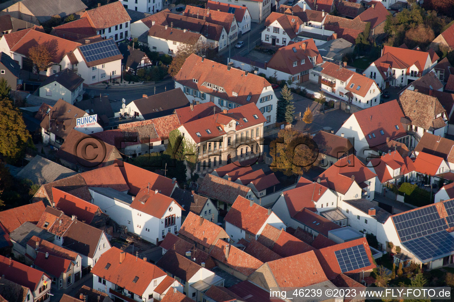 Drone image of Essingen in the state Rhineland-Palatinate, Germany