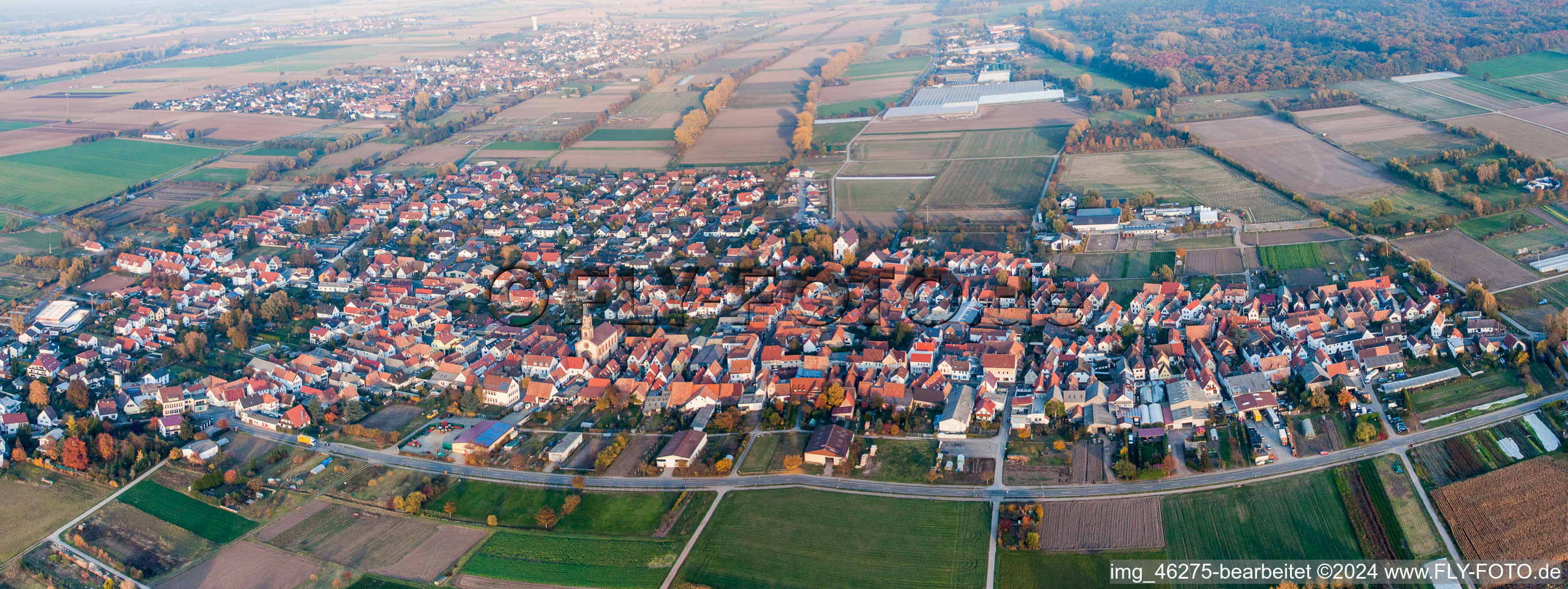 Village view in Zeiskam in the state Rhineland-Palatinate, Germany