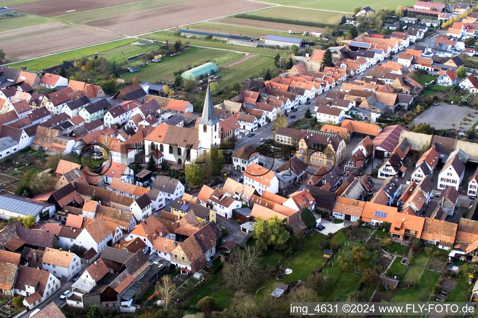 Aerial photograpy of District Ottersheim in Ottersheim bei Landau in the state Rhineland-Palatinate, Germany