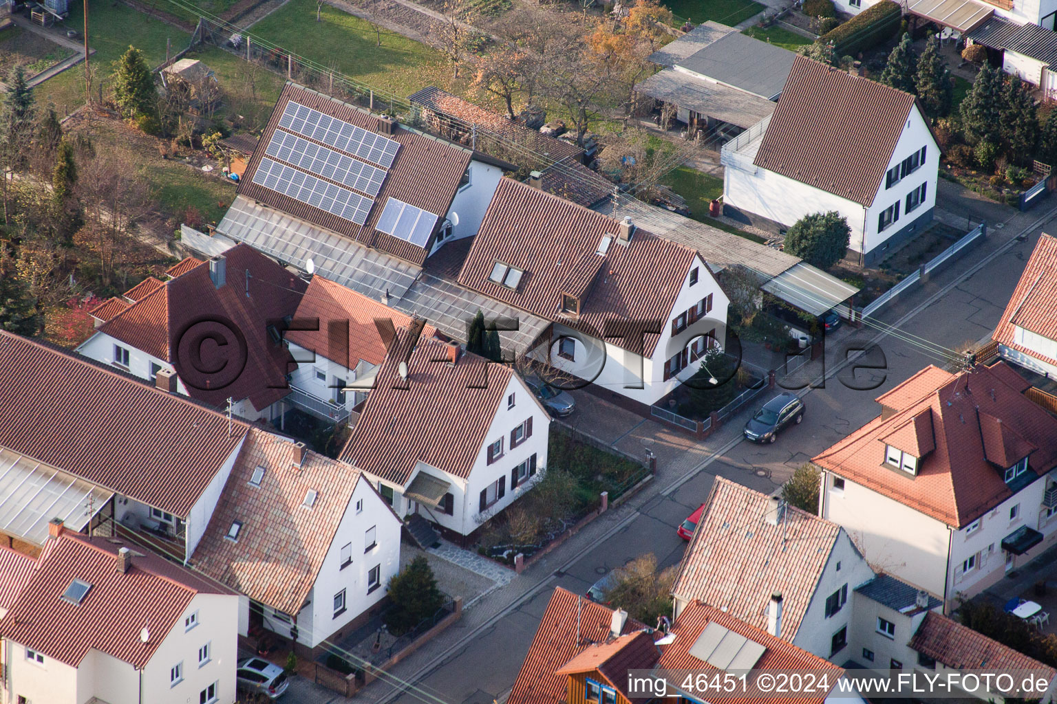 Kandel in the state Rhineland-Palatinate, Germany from above