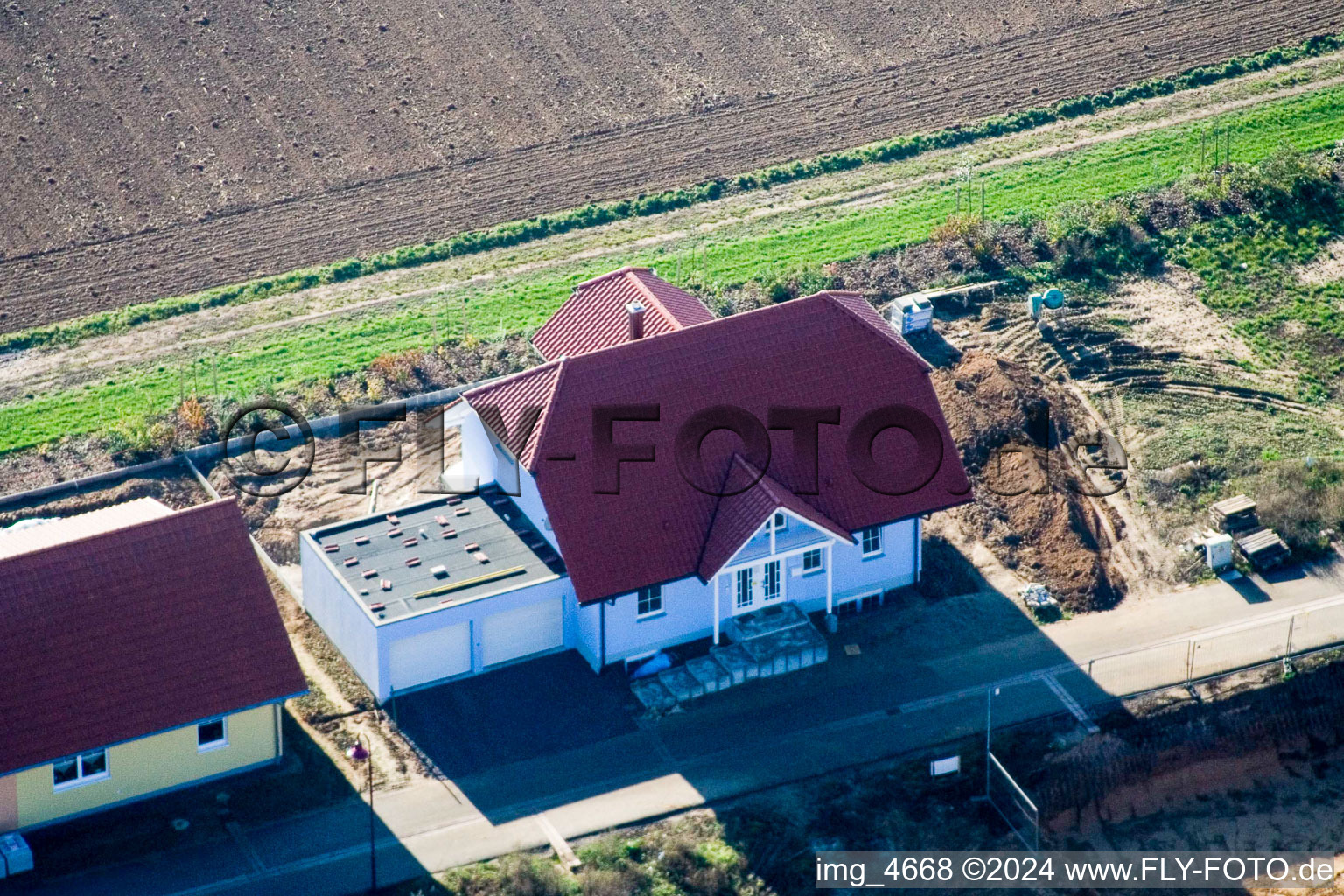 Brotäcker new development area in Steinweiler in the state Rhineland-Palatinate, Germany out of the air