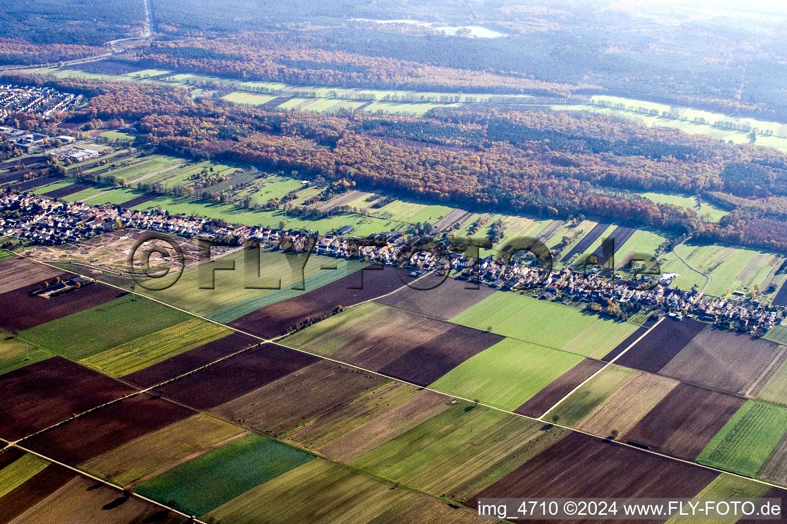 Saarstrasse from the north in Kandel in the state Rhineland-Palatinate, Germany