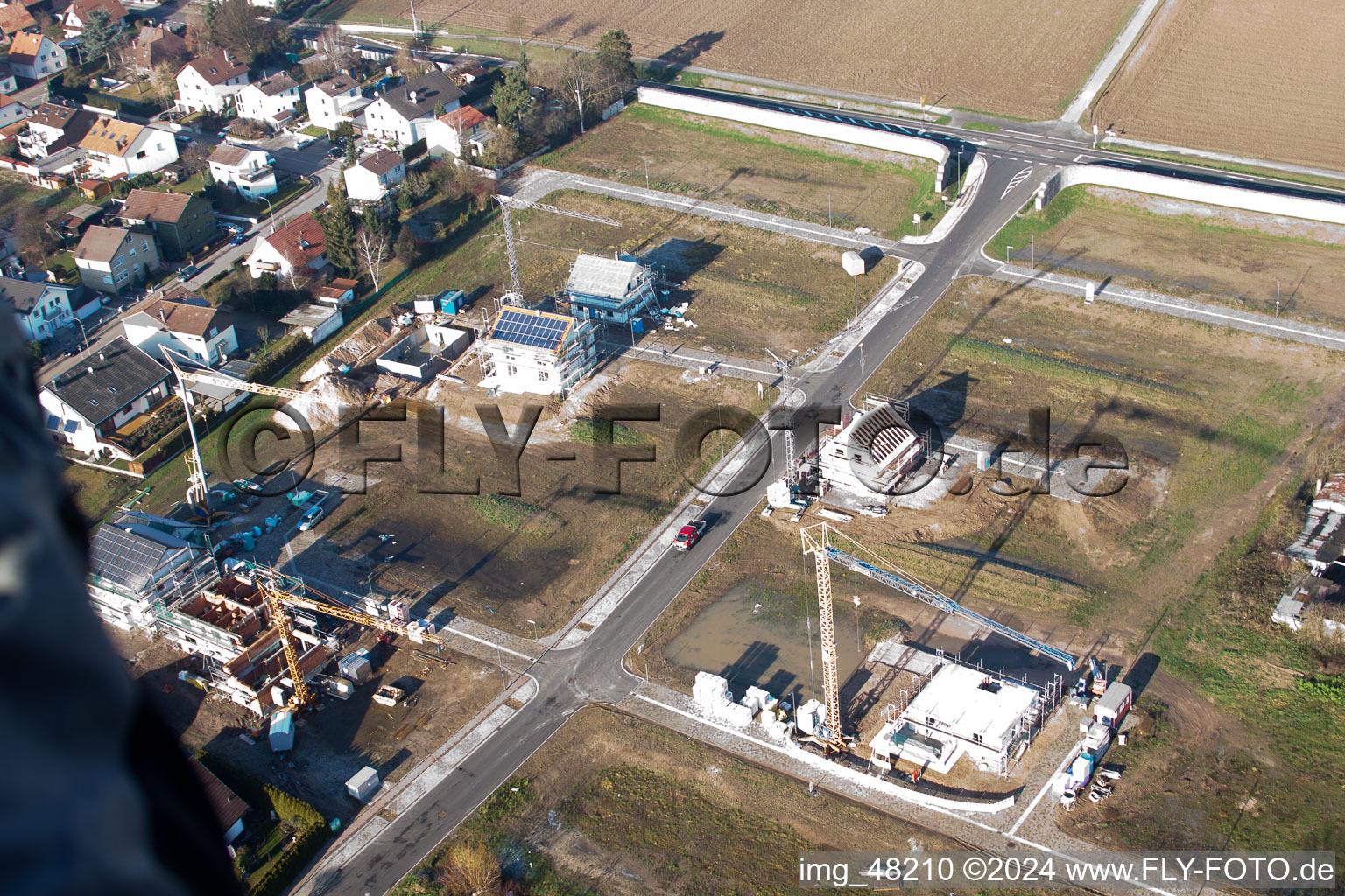 Minfeld in the state Rhineland-Palatinate, Germany seen from above