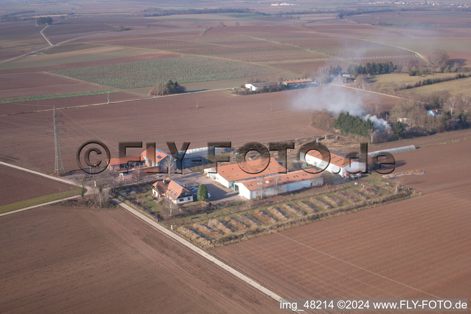 Minfeld in the state Rhineland-Palatinate, Germany viewn from the air