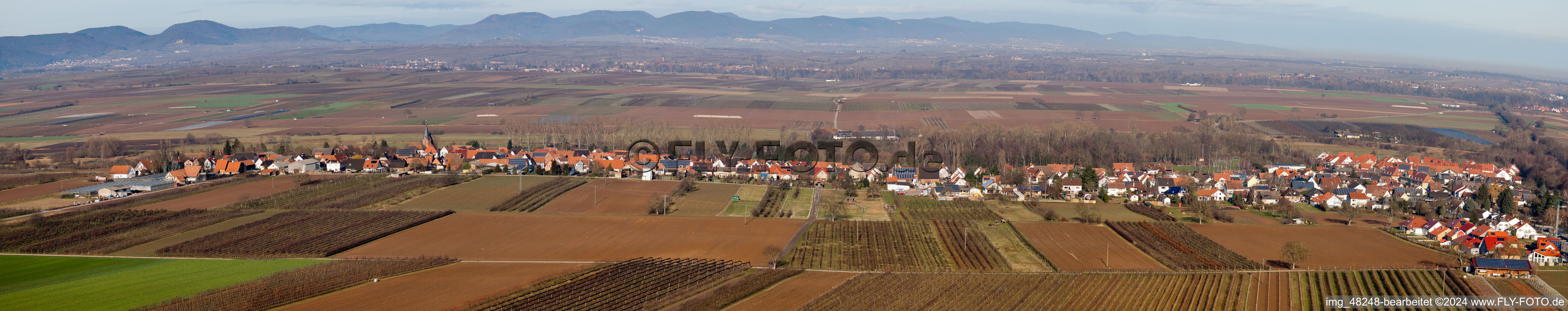 Aerial view of Panorama in Winden in the state Rhineland-Palatinate, Germany