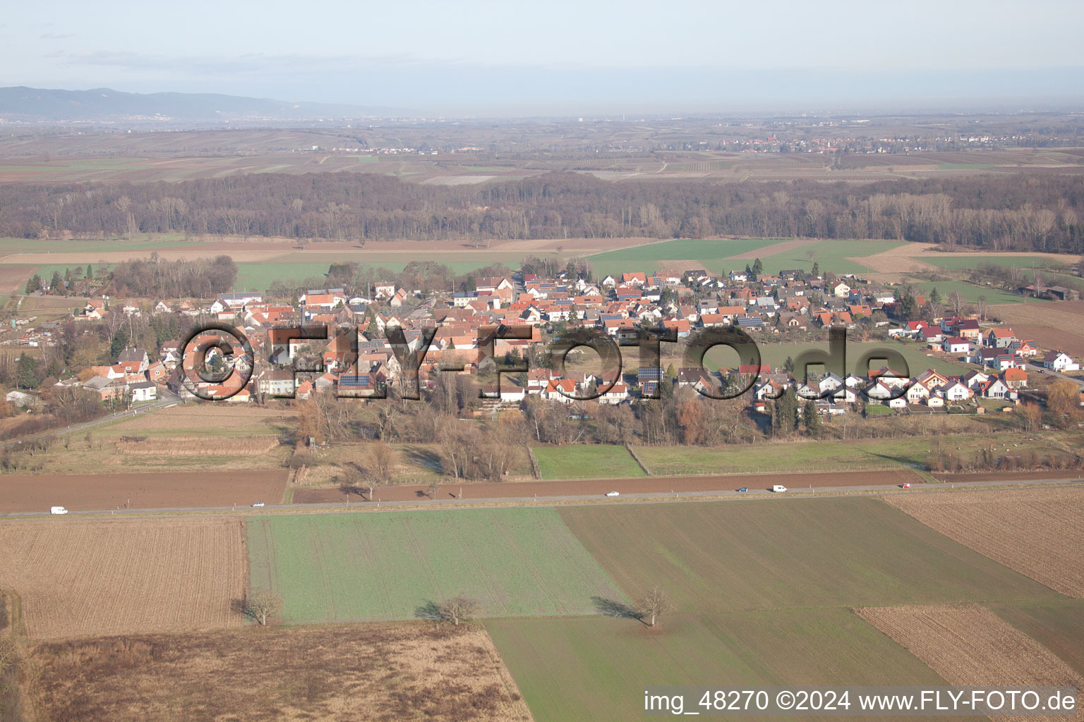 Bird's eye view of Barbelroth in the state Rhineland-Palatinate, Germany