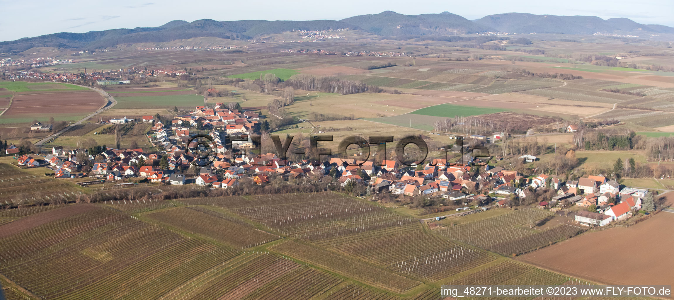 Oberhausen in the state Rhineland-Palatinate, Germany out of the air