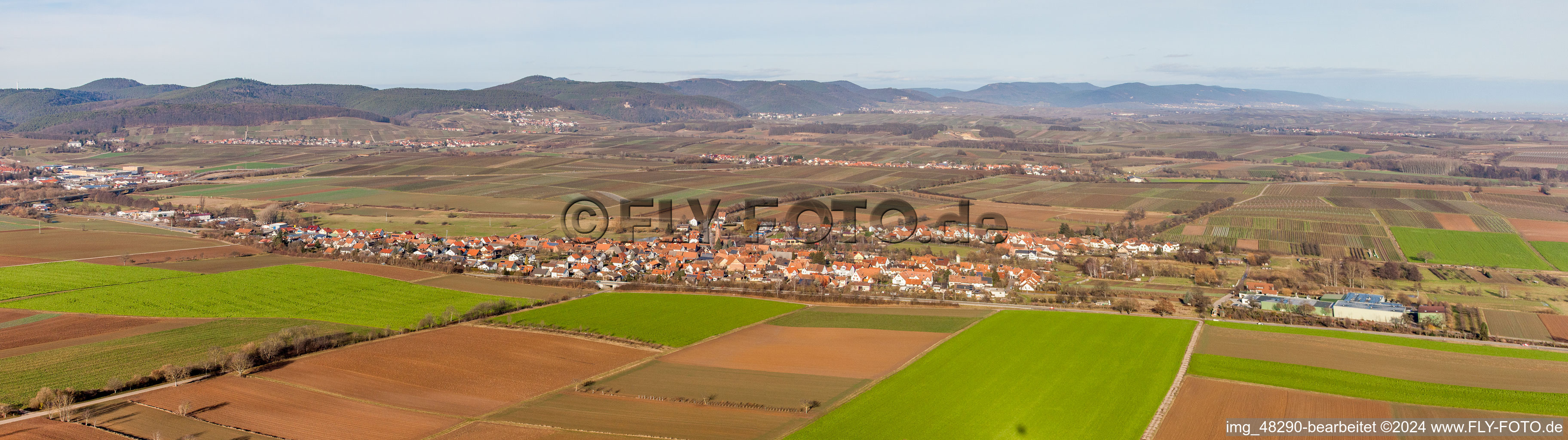 Panorama in the district Kapellen in Kapellen-Drusweiler in the state Rhineland-Palatinate, Germany