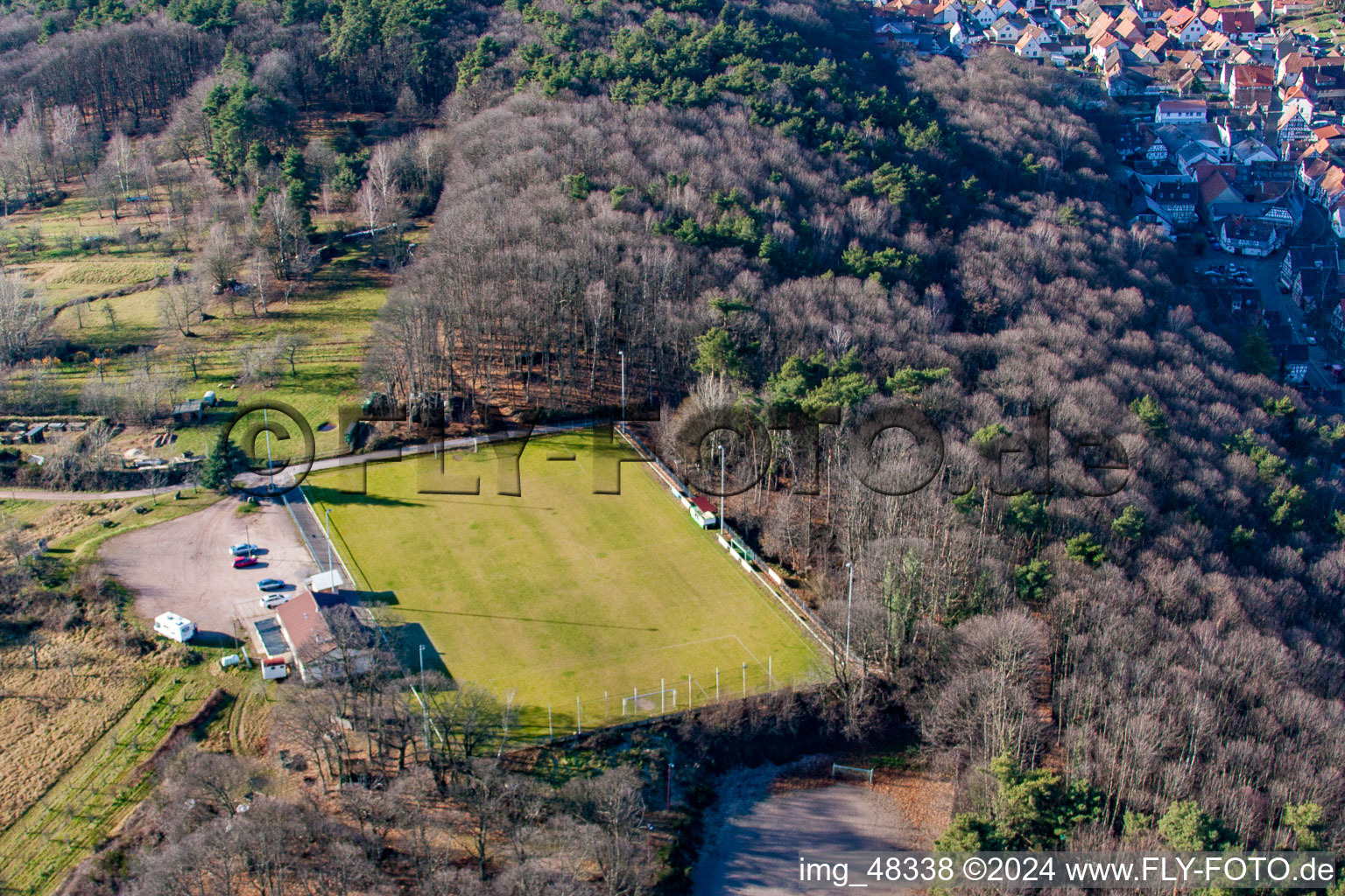 Drone image of Dörrenbach in the state Rhineland-Palatinate, Germany