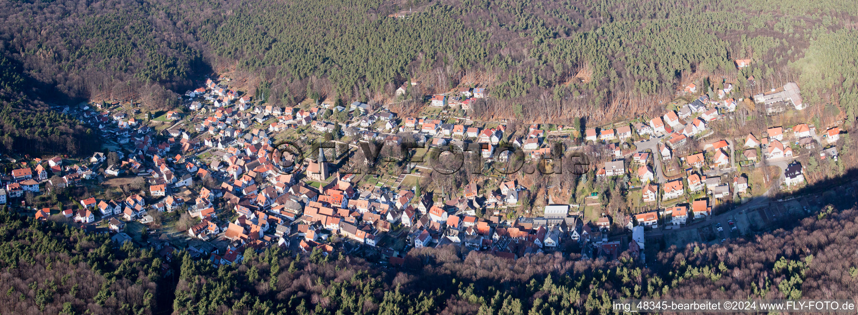 Panorama from the local area and environment in Doerrenbach in the state Rhineland-Palatinate