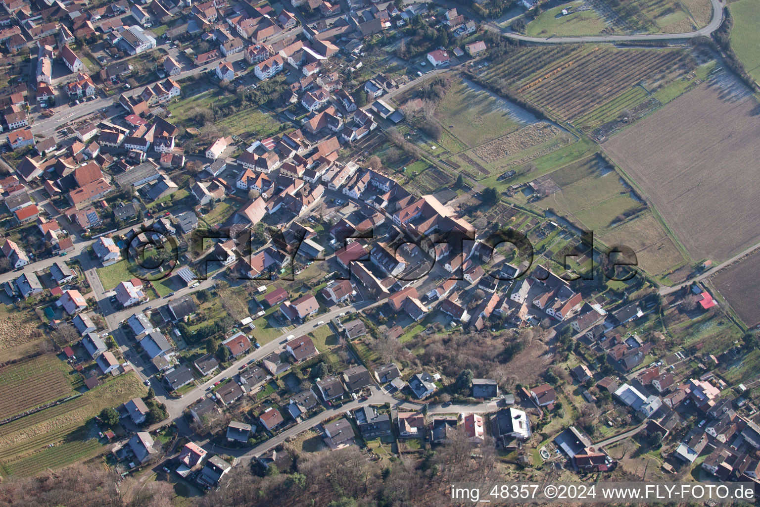 Oberotterbach in the state Rhineland-Palatinate, Germany out of the air