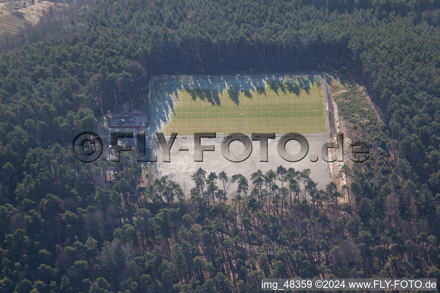 Oberotterbach in the state Rhineland-Palatinate, Germany from the plane