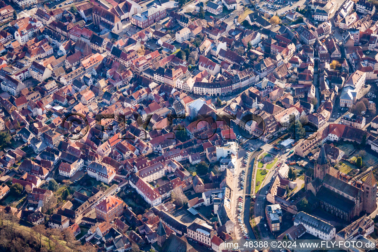 Drone image of Wissembourg in the state Bas-Rhin, France