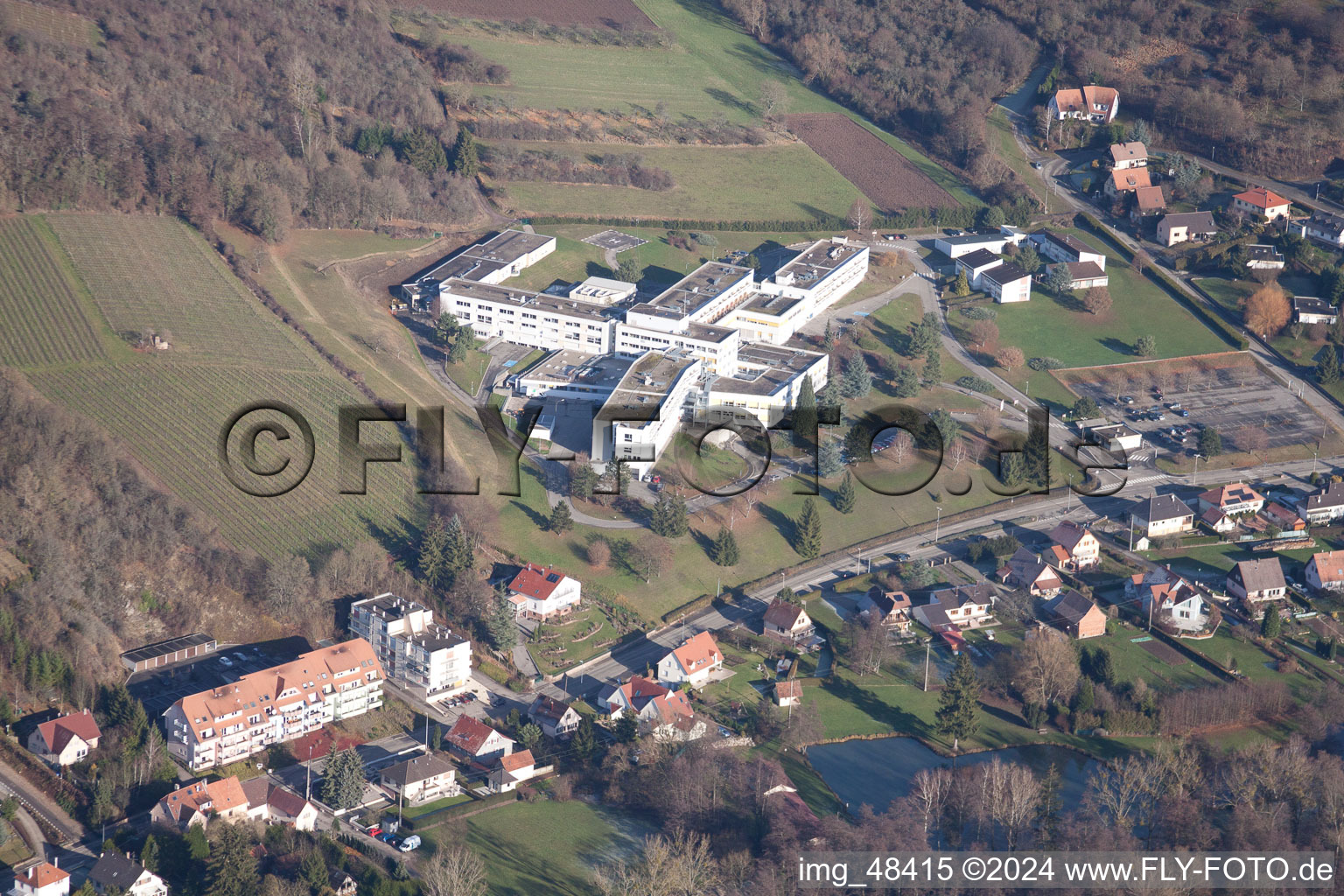 Aerial photograpy of Hospital in Wissembourg in the state Bas-Rhin, France