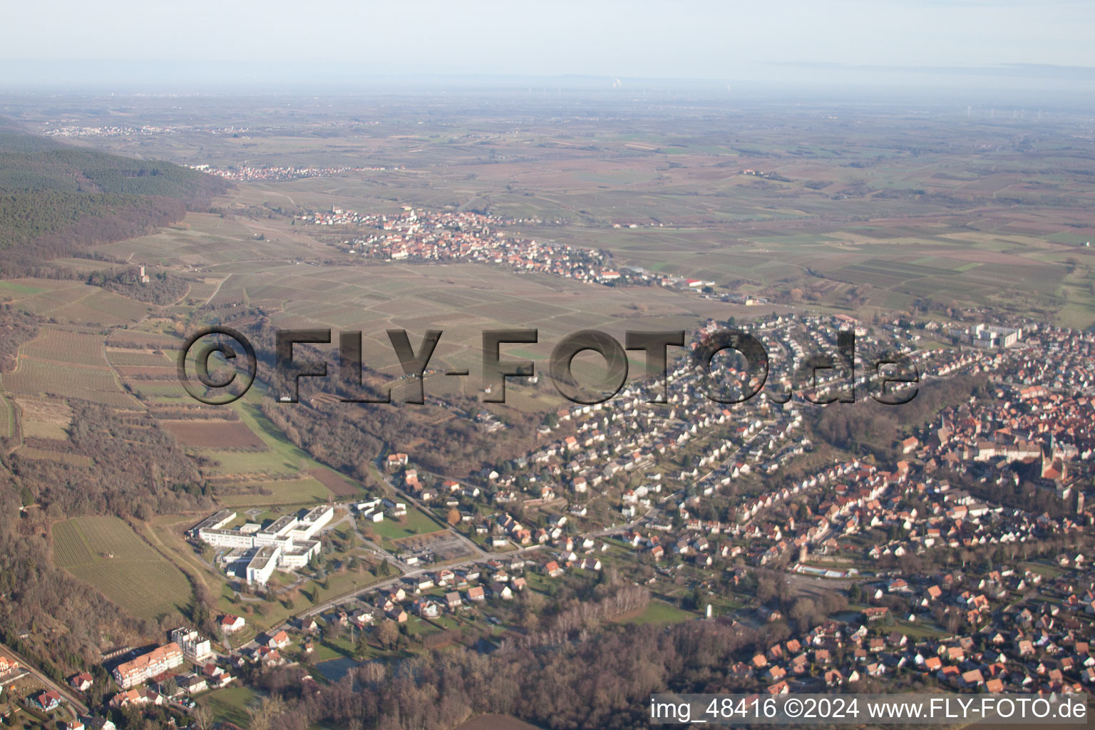 Wissembourg in the state Bas-Rhin, France from the drone perspective